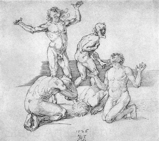 Albrecht Durer Five Male Nudes Spain oil painting art